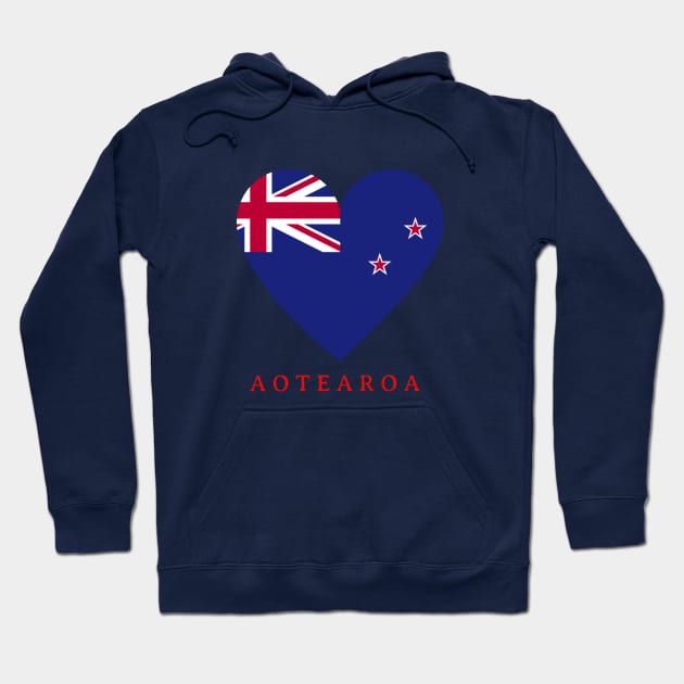 Aotearoa Love Hoodie by InkyKu Design